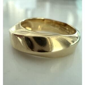 Tiffany & Co. 18K Yellow Gold 750 Wedding Band Ring Size 5 6mm Wide 6.38g Unisex